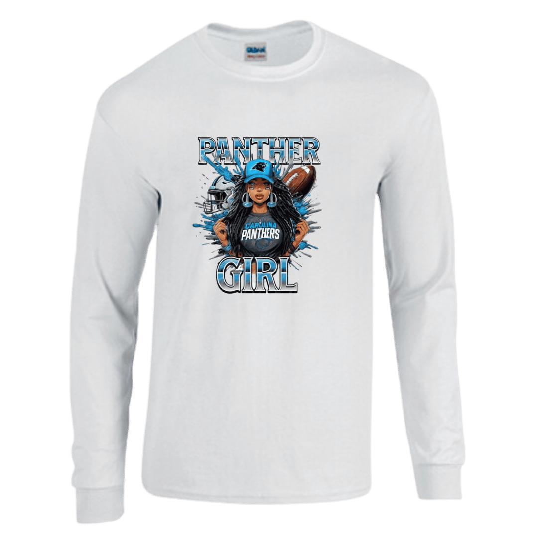 Unisex Short and Long Sleeve T-Shirt (Panther Football Girl Collection)