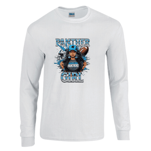 Unisex Short and Long Sleeve T-Shirt (Panther Football Girl Collection)