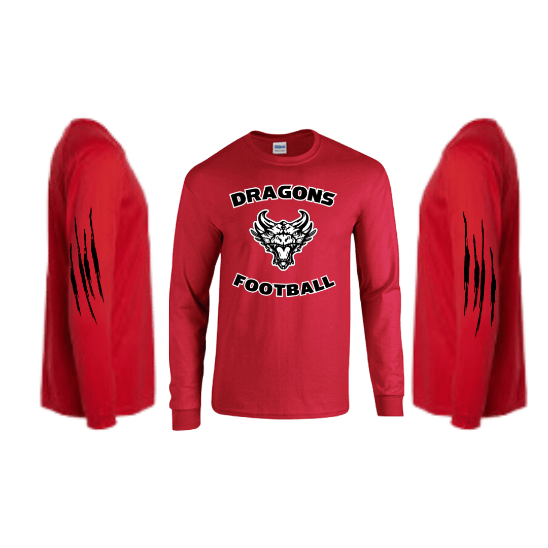 Unisex Short and Long Sleeve T-Shirts (Dragons Football Team Spirit Wear)