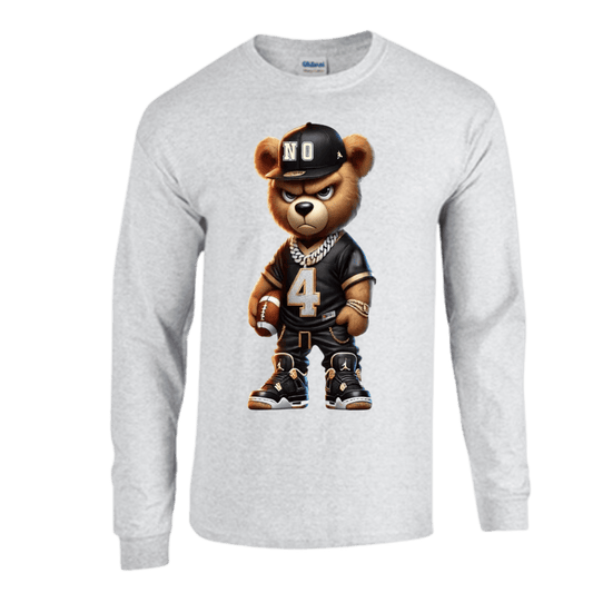 Unisex Short and Long Sleeve T-Shirt (Saints Bear #4 Football)