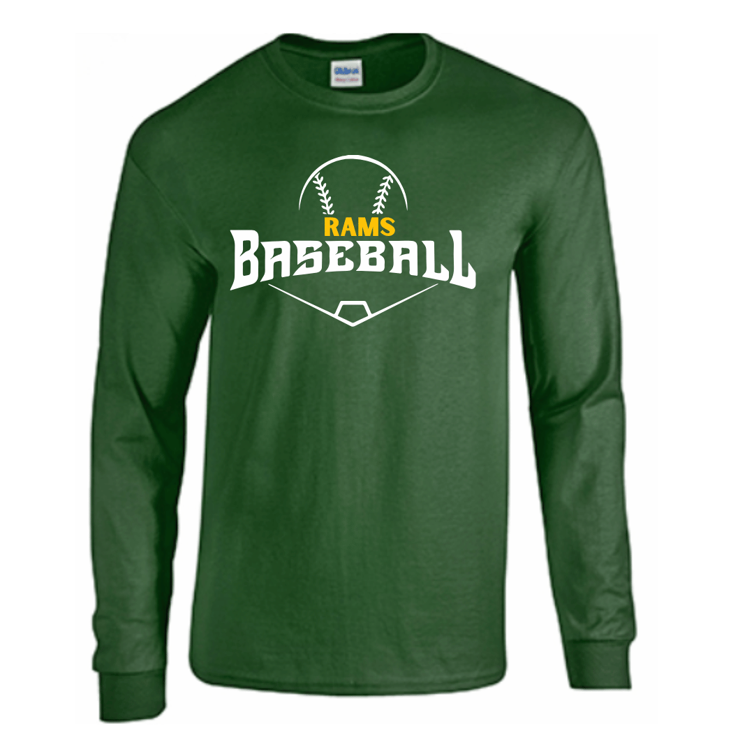 Unisex Short and Long Sleeve T-Shirt (Rams Baseball Team Spirit Wear)