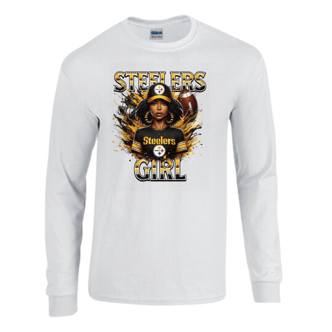 Unisex Short and Long Sleeve T-Shirt (Steelers Football Girl Collection)